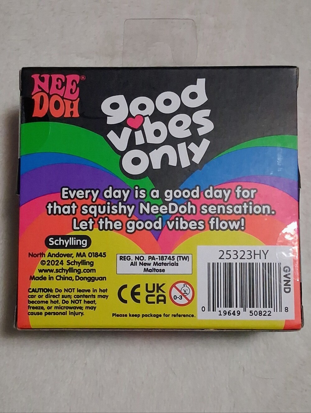 NeeDoh "Good Vibes Only" Groovy Squeeze Heart BLUE💙"You Are Enough" - Picture 4 of 6